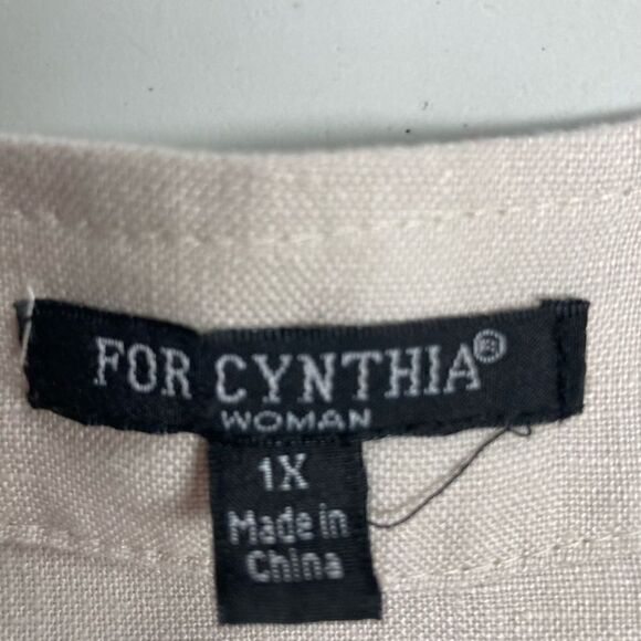 FOR CYNTHIA WOMEN’s Open Front Jacket Size 1X Beige Size 1X - Picture 11 of 12